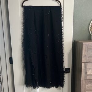 Wrap with Black Fringed and sparkle. NWT